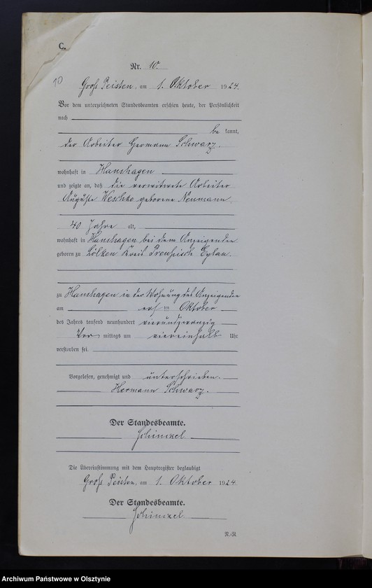 image.from.unit.number "Sterbe-Neben-Register Nr 1 - 14 [ Księga zgonów - wtóropis ]"