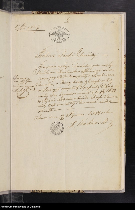 image.from.unit.number "Annexa z Parafij Janowiec w roku 1853"