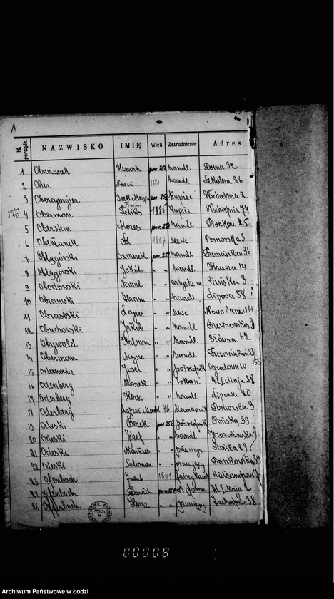 Obraz 6 z jednostki "Lista wyborców Gminy Wyznaniowej Żydowskiej w Łodzi 1924 r. lit. O"