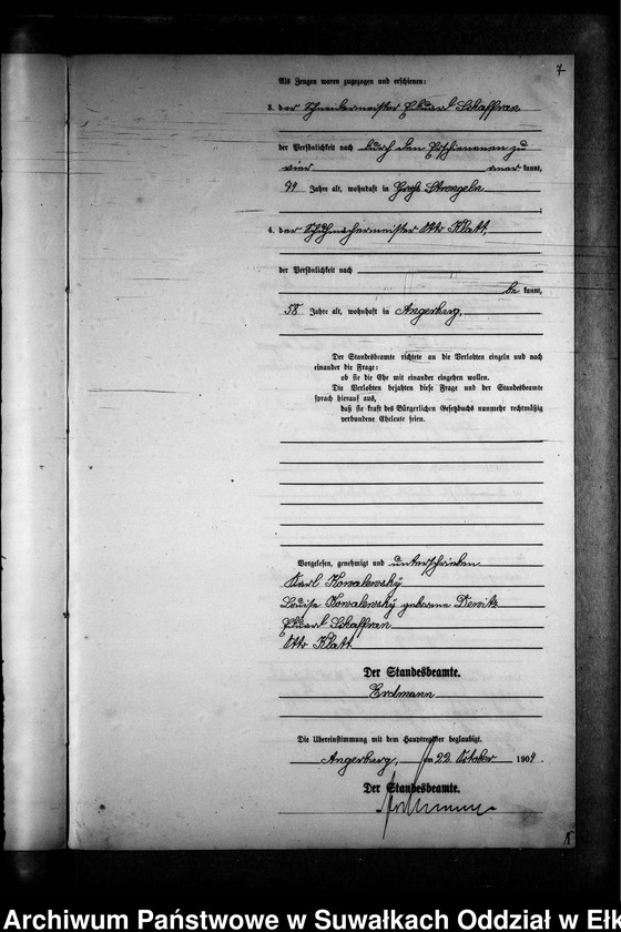 image.from.unit.number "Heirats-Neben-Register des Preussischen Standes-Amtes Gross Strengeln Kreis Angerburg"