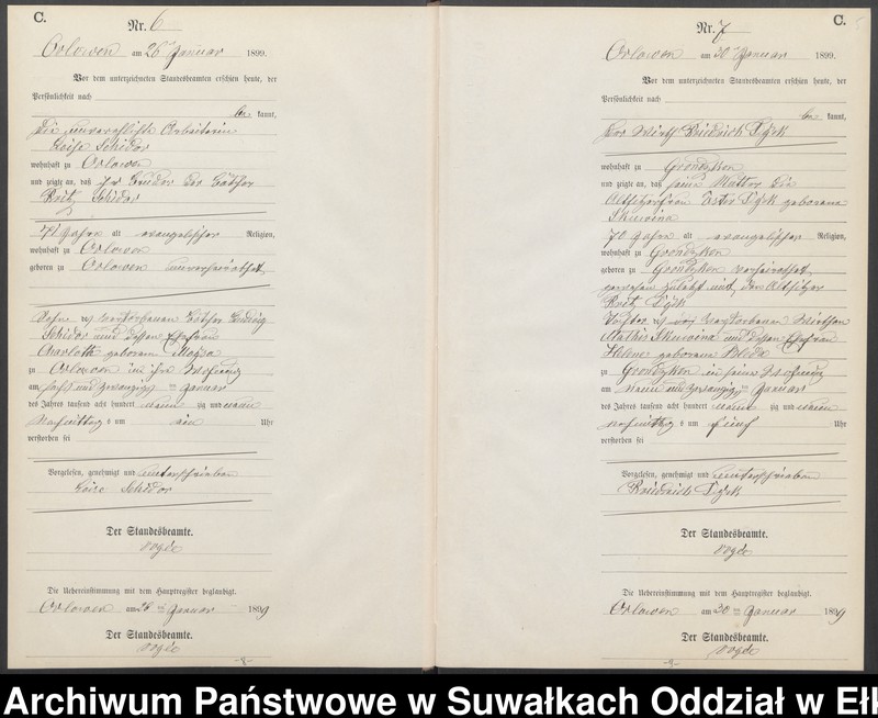 image.from.unit.number "Sterbe-Neben-Register des Preussischen Standes-Amtes Orlowen Kreis Loetzen"