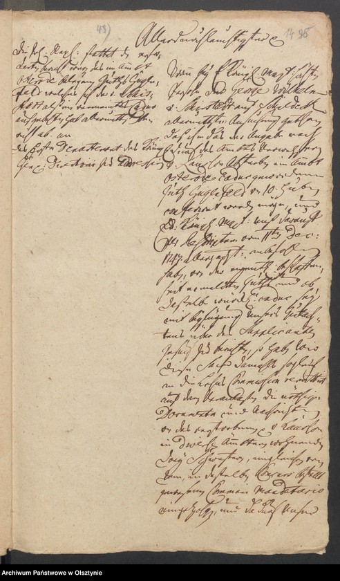 image.from.unit.number "In S. [Sachen] George Wilhelm von Schierstaedt auff Schildeck [Szyldak] wegen des Güttchens Gugenfeldt [Smolonek]"