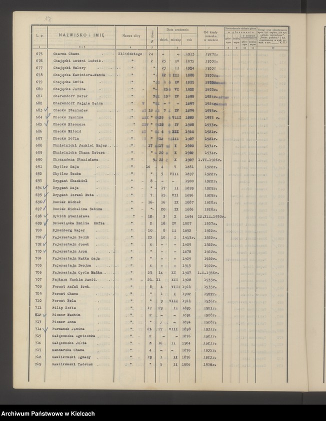 image.from.unit.number "Spis wyborców Rady Miejskiej uprawnionych do głosowania przy wyborze radnych miejskich i ich zastępców, Okręg wyborczy Nr I. Obwód Nr 1"