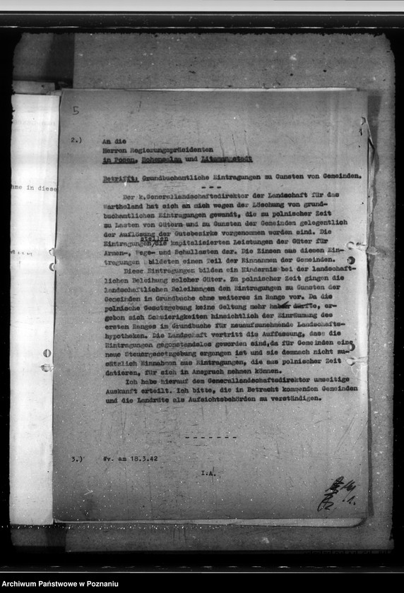 Obraz 9 z jednostki "Auseinandersetzung des Rittergutes Strenz mit der Gemeinde Hirscheck, Kreis Kempen. Auflösung von Gutsbezirken"