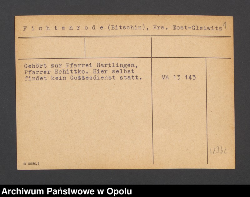 Obraz 3 z jednostki "Fichtenrode (Bitschin), Kr. Tost-Gleiwitz"