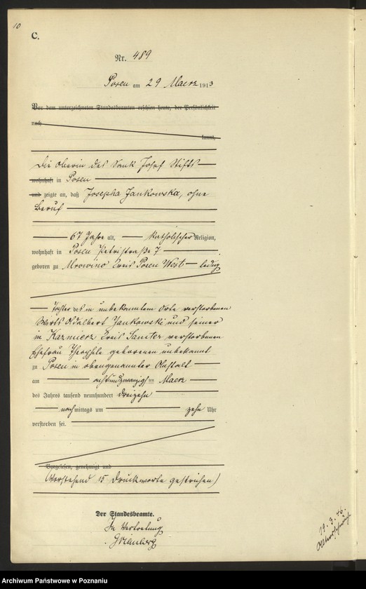 Obraz 12 z jednostki "Księga miejscowa zgonów tom II [Rejestr główny zgonów]"