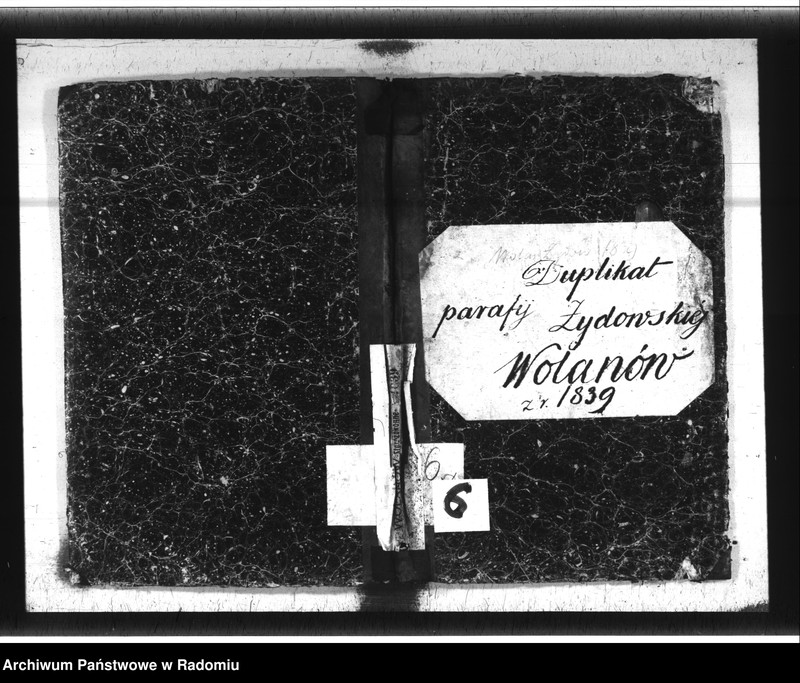 image.from.unit.number "Duplikat parafij Żydowskiej Wolanów z r. 1839"