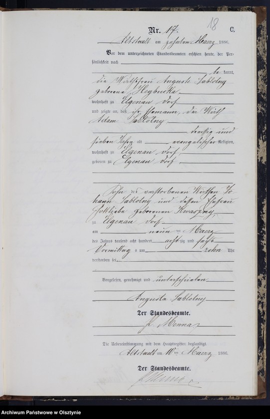 image.from.unit.number "Sterbe-Neben-Register Nr 1 - 69"