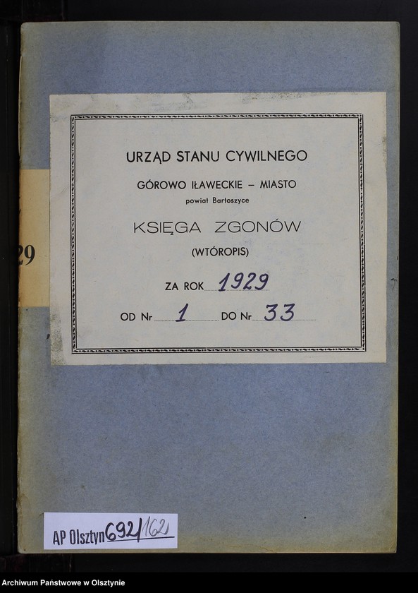 image.from.unit.number "Sterbe-Neben-Register Nr 1 - 33 [ Księga zgonów - wtóropis ]"