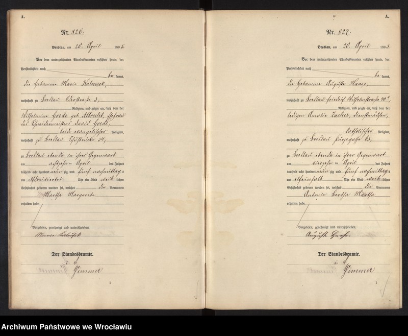 image.from.unit.number "Geburts-Haupt-Register Breslau I 1895 Band 3"