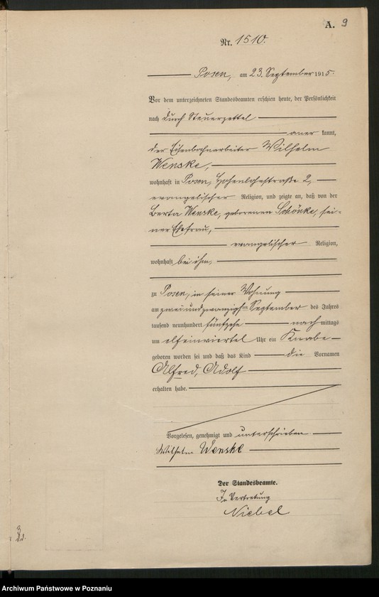 Obraz 11 z jednostki "Księga miejscowa urodzeń tom IV[Rejestr główny urodzeń]"