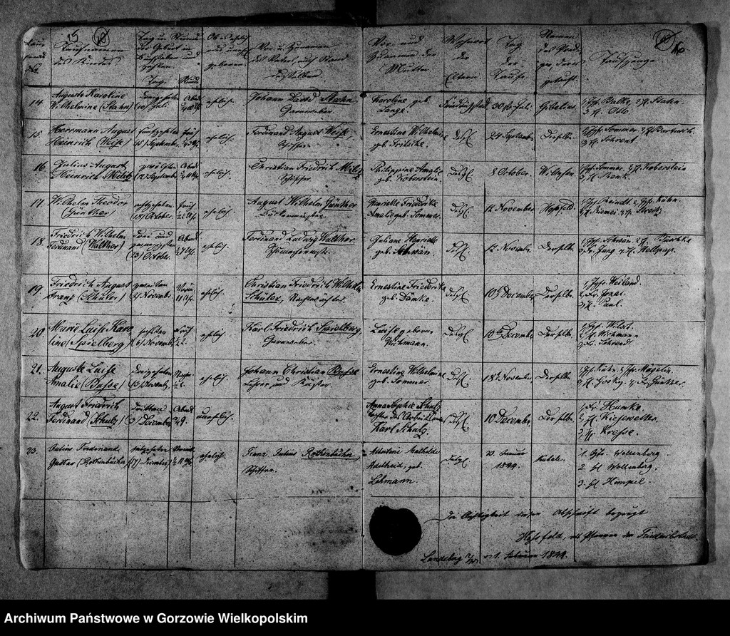 image.from.unit.number "Duplikate der Kirchenbücher von Wepritz und Friedrichstadt (Wieprzyce i przedmieście Gorzowa Wielkopolskiego), Giesen (Jeże)"