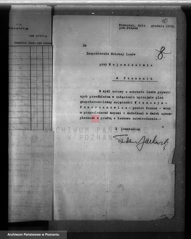 Obraz 13 z jednostki "Majętność leśna Wronczyn-Pomarzanowice powiat poznański"