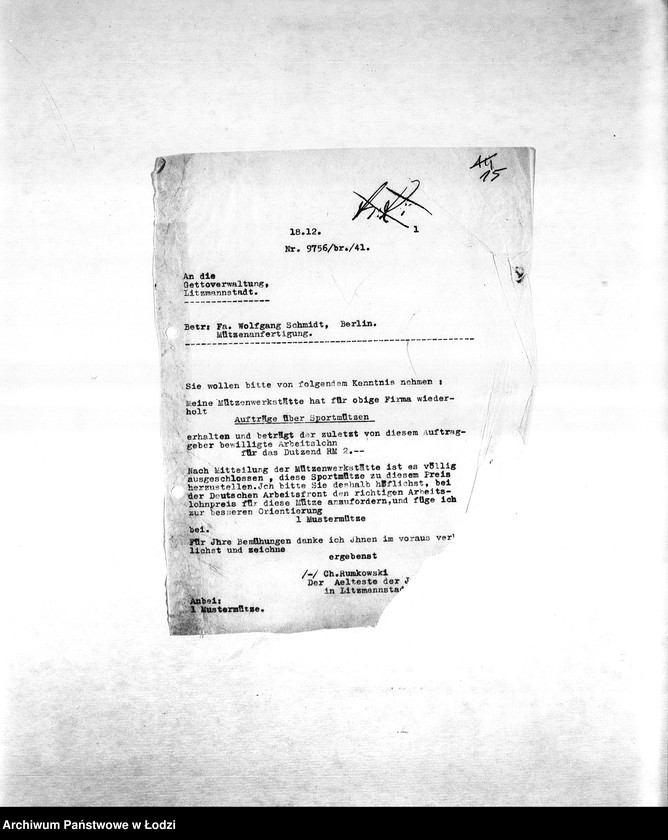 Obraz 18 z jednostki "[Resorty pracy M-P. Niemieckie zamówienia skierowane do resortów pracy, produkcja, zapotrzebowania materiałów do produkcji]"