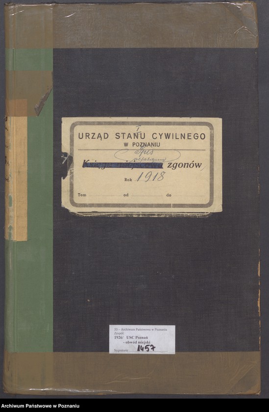 Obraz 2 z jednostki "Spis alfabetyczny zgonów za 1918"