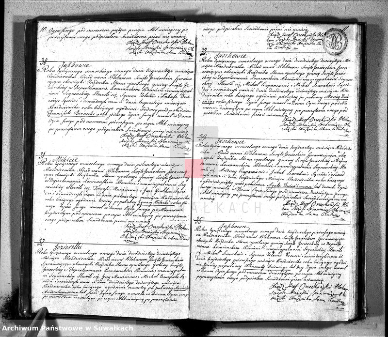 image.from.unit.number "Akta zejścia gminy święto jeziorskiey, powiatu seyneńskiego, w departamencie łomżyńskim od dnia pierwszego maia roku tysiąc osiemset ósmego"