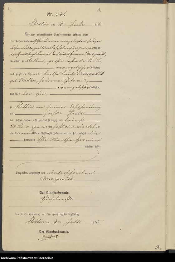 Obraz 14 z jednostki "Geburts-Register (Neben-Register) Band IV"