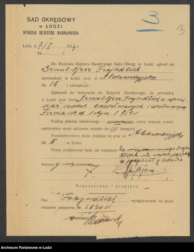 Obraz 5 z jednostki "Szmul Ojzer Fejndllich – sprzedaż resztek manufaktury bawełnianej"