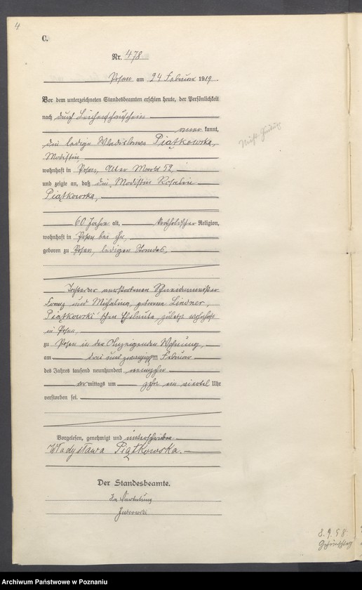 Obraz 6 z jednostki "Księga miejscowa zgonów tom II [Rejestr główny zgonów]"