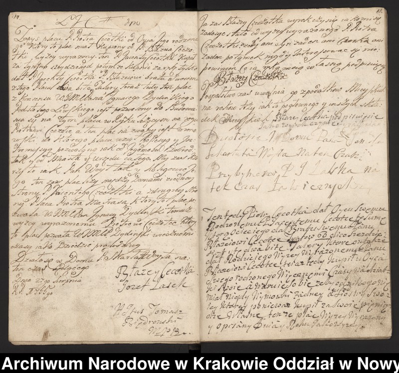 image.from.collection.number "Fragment księgi wójtowsko-ławniczej miasta Limanowej z lat 1750-1818111"