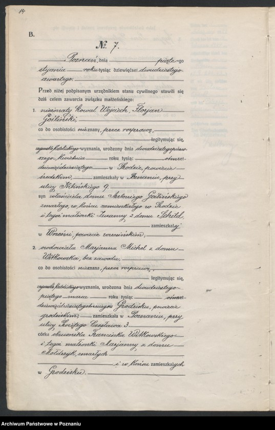 image.from.unit.number "Księga miejscowa małżeństw tom I [Rejestr główny małżeństw]"