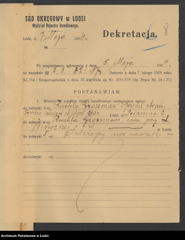 Obraz 10 z jednostki "Ruchla Grosman- sprzedaż ubrań męskich"