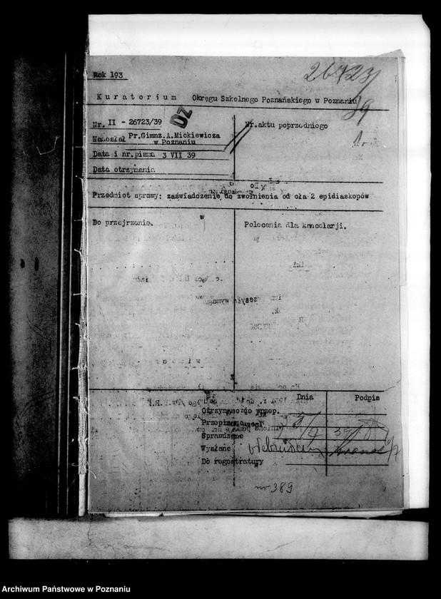 Obraz 4 z jednostki "Prywatne Liceum i Gimnazjum imienia Mickiewicza - Poznań [spis uczniów klasy II liceum oraz świadectwa ukończenia gimnazjum (IV klasy)]"