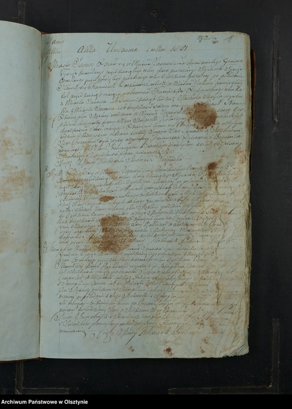 image.from.unit.number "Akta Urodzenia, Małżeństw, Zeyścia Parafii Janowo Powiatu Przasnyskiego Gubernij Płockiej z Roku 1851"