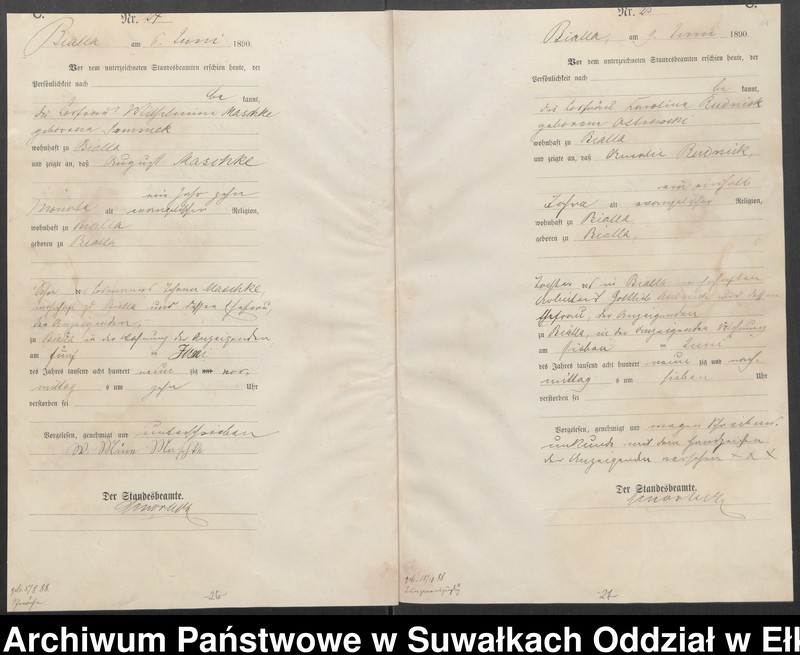 image.from.unit.number "Sterbe-Haupt-Register des Königlichen Preussischen Standes-Amtes Bialla Kreis Johannisburg"