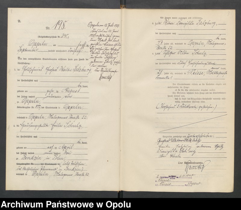 Obraz 7 z jednostki "[Rejestr Małżeństw] 1930 tom II Nr 195-294"