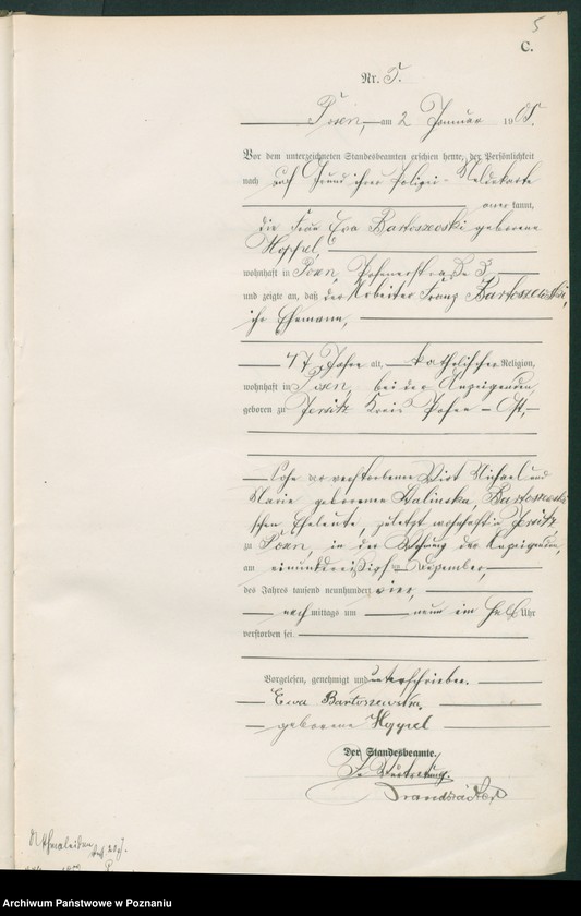 Obraz 7 z jednostki "Księga miejscowa zgonów tom I"