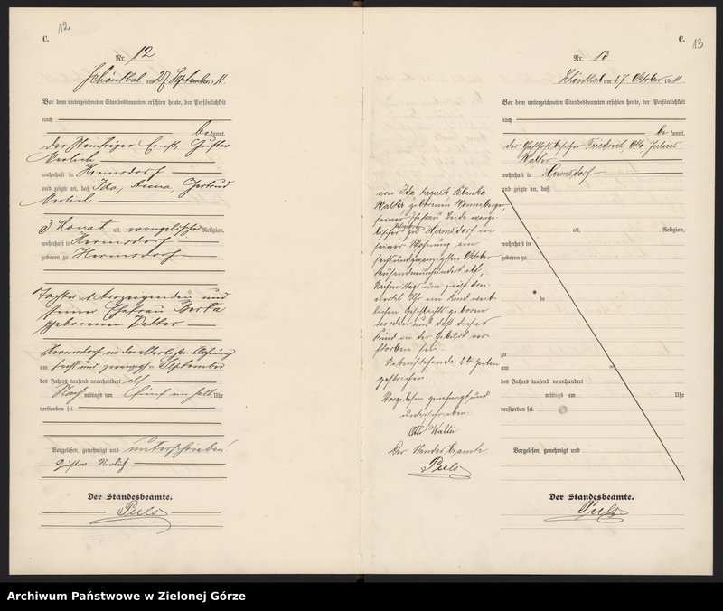 image.from.unit.number "Sterbe-Haupt-Register Standesamt Sagan Land"