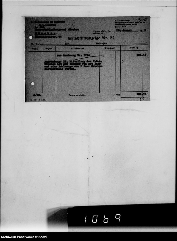 Obraz 17 z jednostki "Heeresbekleidungsamt München.Kriegsauftrag 6/14"