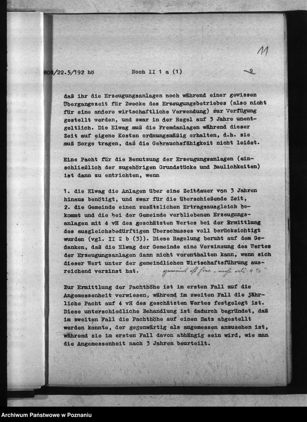 Obraz 15 z jednostki "Erläuterungen zu den Richtlinien für die Übertragung gemeindlicher Elektrizitätsversorgungsunternehmen auf die Elektrizitätswerke Wartheland A.G. - Posen"