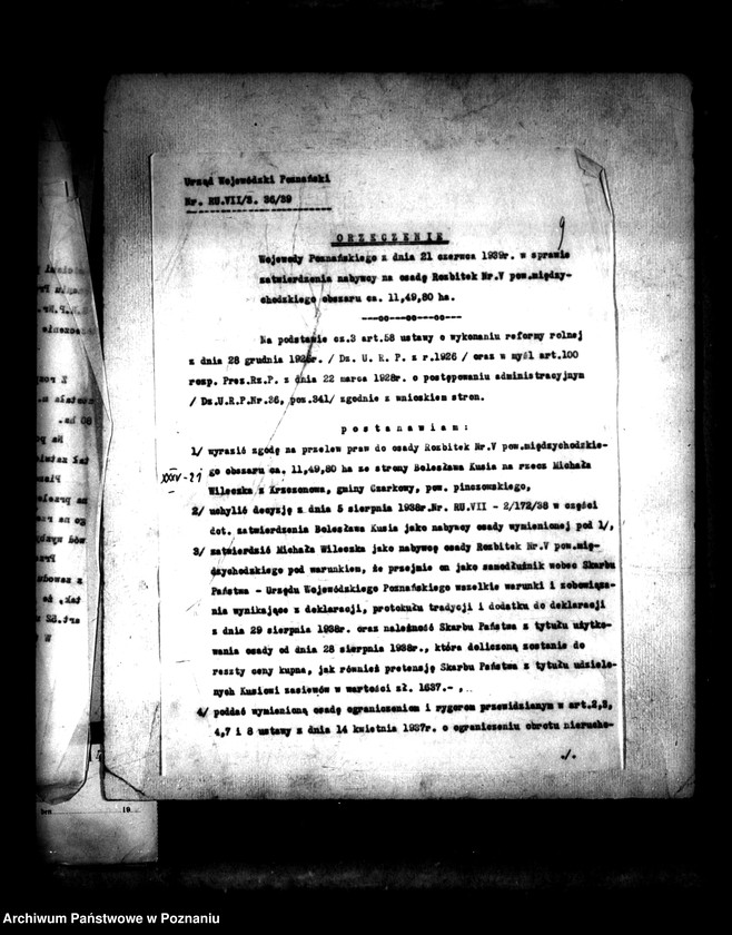 Obraz 14 z jednostki "Majątek Rozbitek powiatu międzychodzkiego zatwierdzenie projektu parcelacyjnego"