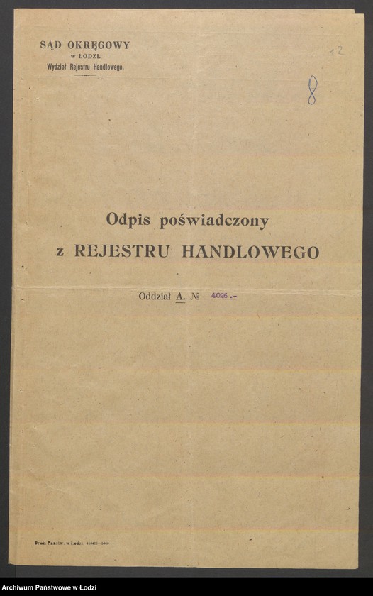 Obraz 14 z jednostki "Zacharjasz Warszawski i S-ka – handel manufakturą"