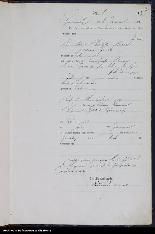 image.from.unit.number "Sterbe-Haupt-Register Nr 1 - 190"