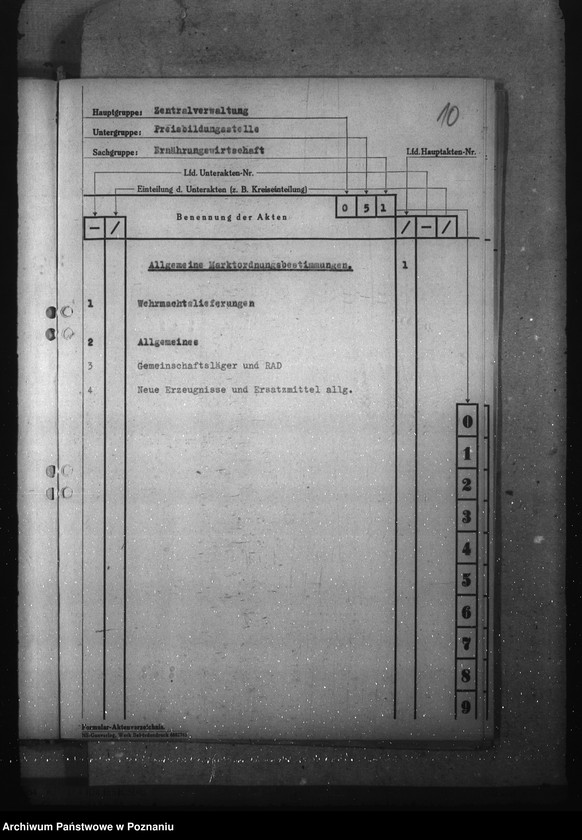 Obraz 14 z jednostki "Aktenplan der - Preisbildungsstelle"