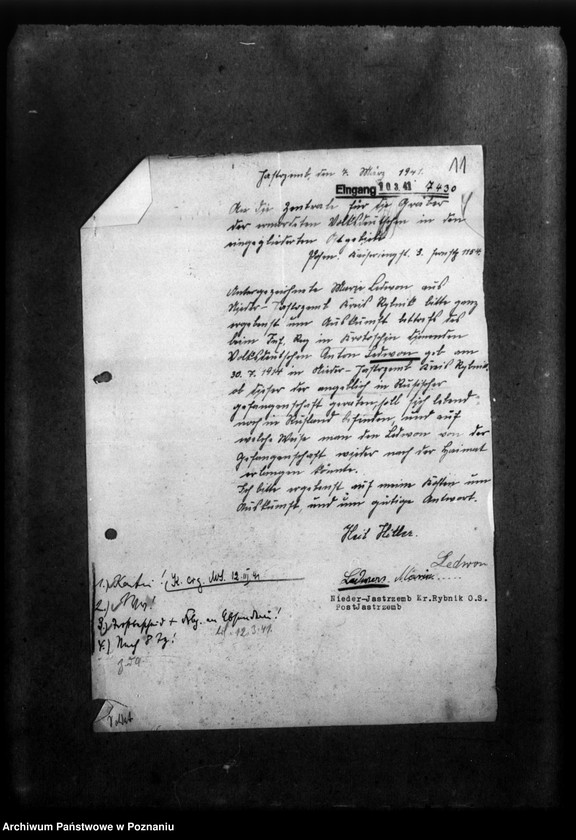 Obraz 15 z jednostki "Korespondencja w sprawie miejscowych Niemców z Wielkopolski i Śląska, którzy zginęli w 1939 roku"