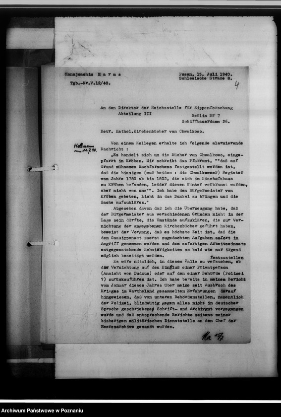 image.from.unit.number "Einziehungsprotokolle [ksiąg kościelnych oraz korespondencja w sprawie zaginionych ksiąg] in Kröben [w Krobi, powiat gostyński]"