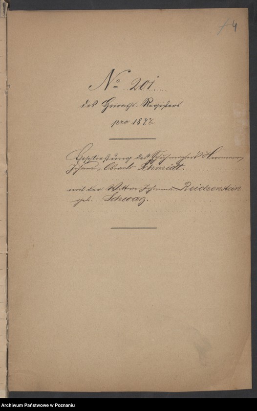 Obraz 6 z jednostki "Die von den Verlobten zum Aufgebot beigebrachten Urkunden pro 1877"