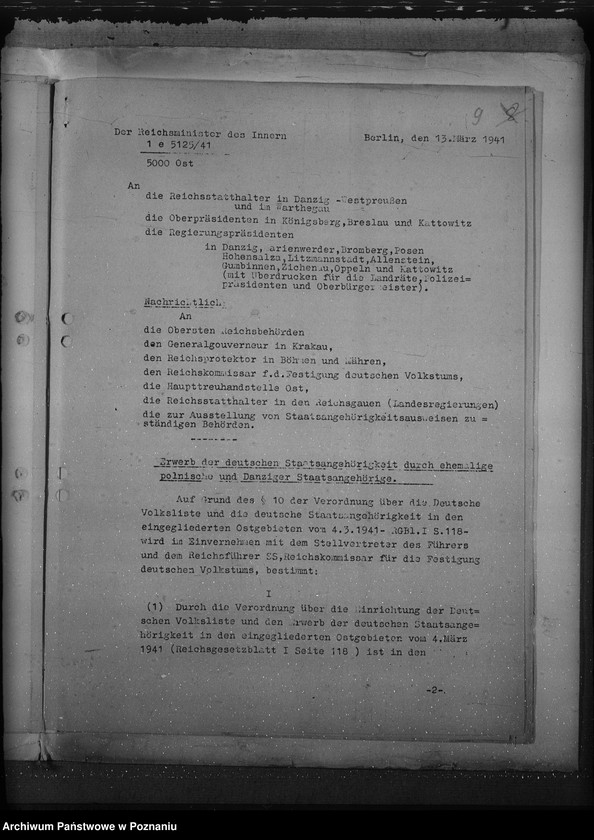 Obraz 13 z jednostki "Zarządzenia w sprawie organizacji i zasad działania niemieckiej listy narodowej"