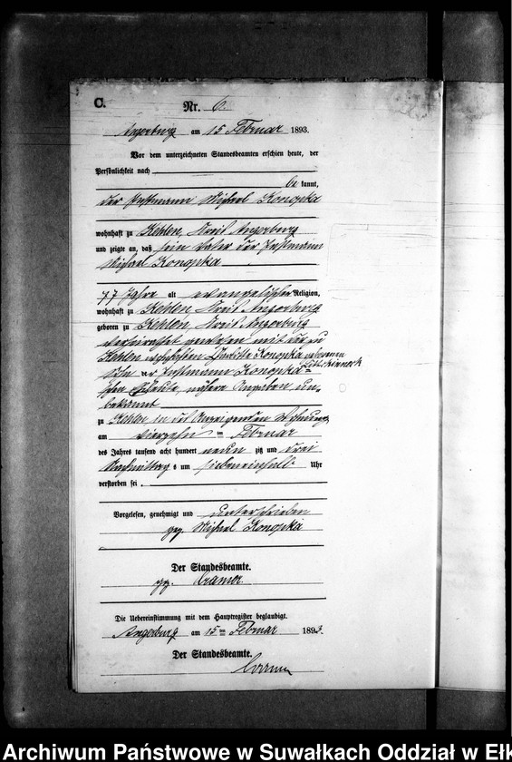 image.from.unit.number "Sterbe-Neben-Register des Preussischen Standes-Amtes Kehlen Kreis Angerburg"