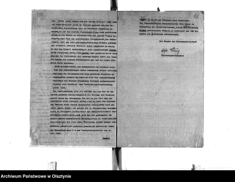 image.from.unit.number "Disziplinaruntersuchung gegen Steuersekretär Beyer [Otto] in Braunsberg"
