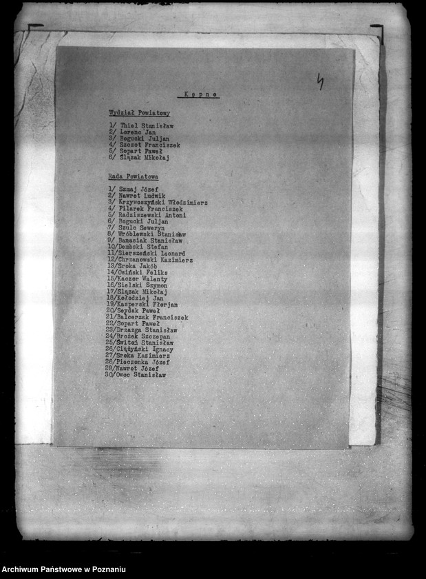 Obraz 9 z jednostki "/Wykaz członków Rady Powiatowej i Wydziału Powiatowego w Bydgoszczy i Kępnie/"