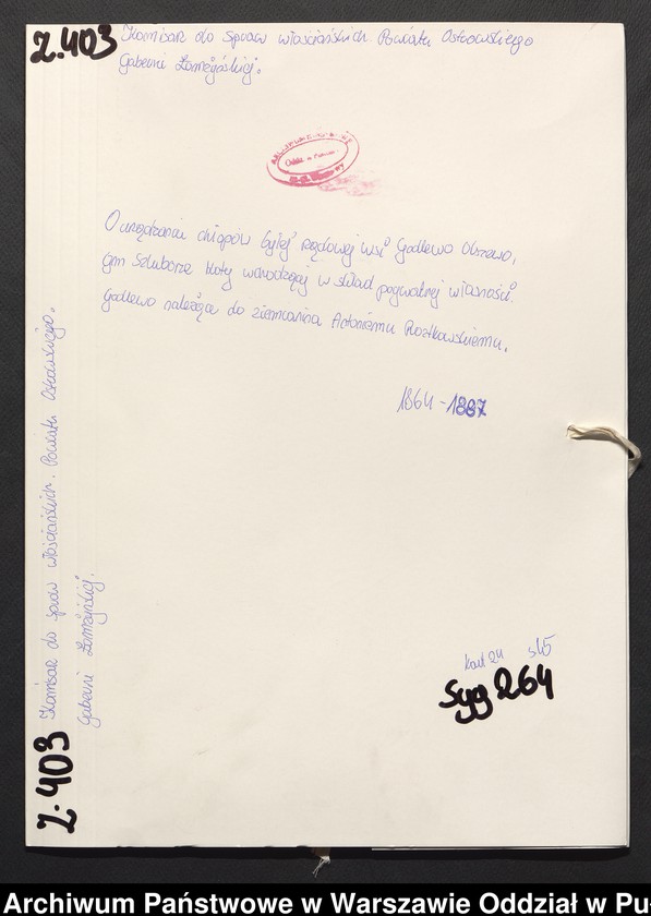 image.from.unit.number "O urządzaniu chłopów byłej rządowej wsi Godlewo Olszewo, gm. Szulborze Koty wchodzącej w skład prywatnej własności Godlewo należące do ziemianina Antoniemu Rostkowskiemu"