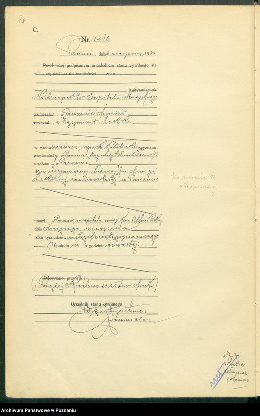 Obraz 20 z jednostki "Księga miejscowa zgonów tom III [Rejestr główny zgonów]"