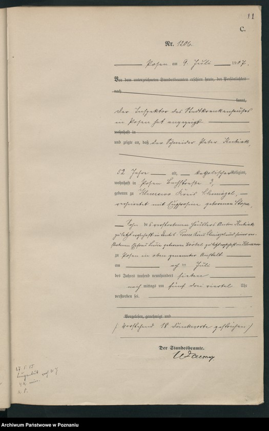 Obraz 13 z jednostki "Księga miejscowa zgonów tom III [Rejestr główny zgonów]"