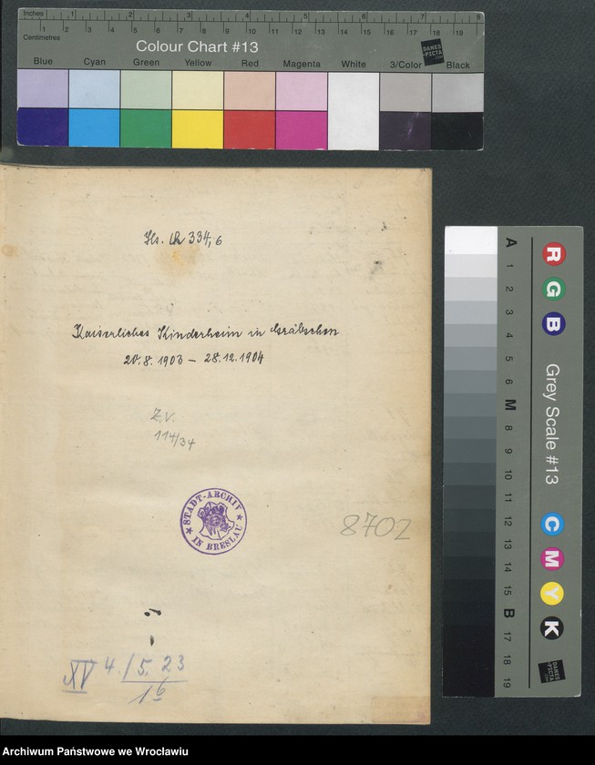 image.from.unit.number "Aufnahmebücher des früh. Kiserl. Kinderheims in Gräbschen"