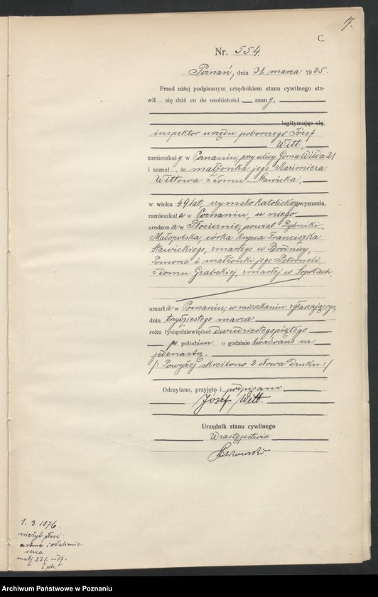 Obraz 19 z jednostki "Księga miejscowa zgonów tom II [Rejestr główny zgonów]"